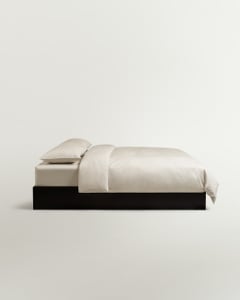 Percale Sheet Set (5 pcs) – Sand/White