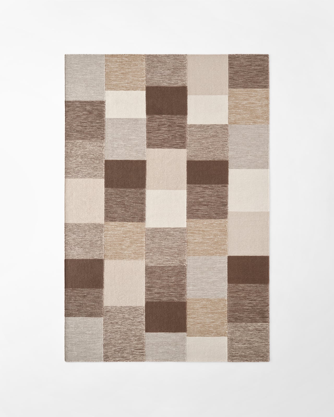 Nordic Knots, Wool Rugs, Patchwork 01 – Brown