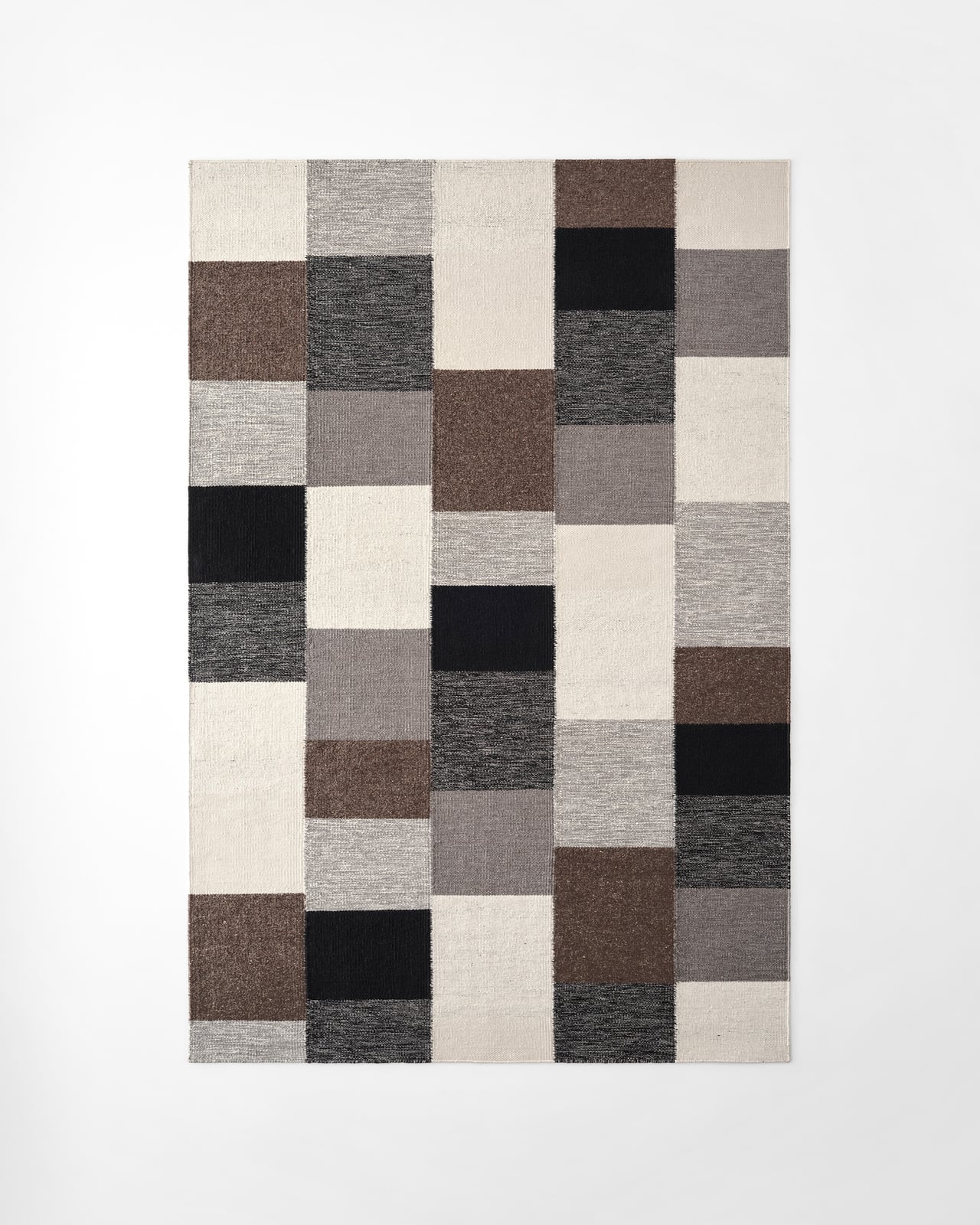 Nordic Knots, Wool Rugs, Patchwork 02 – Black