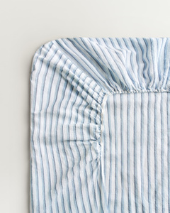 Linen Blend Fitted Sheet – Stripes