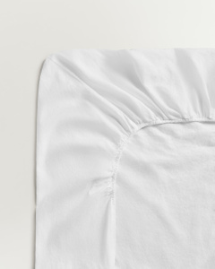 Linen Blend Fitted Sheet – Crisp White