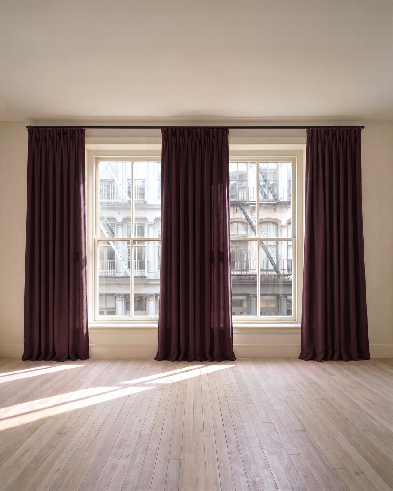 Nordic Knots, Linen Curtains, The Studio Linen – Deep Wine