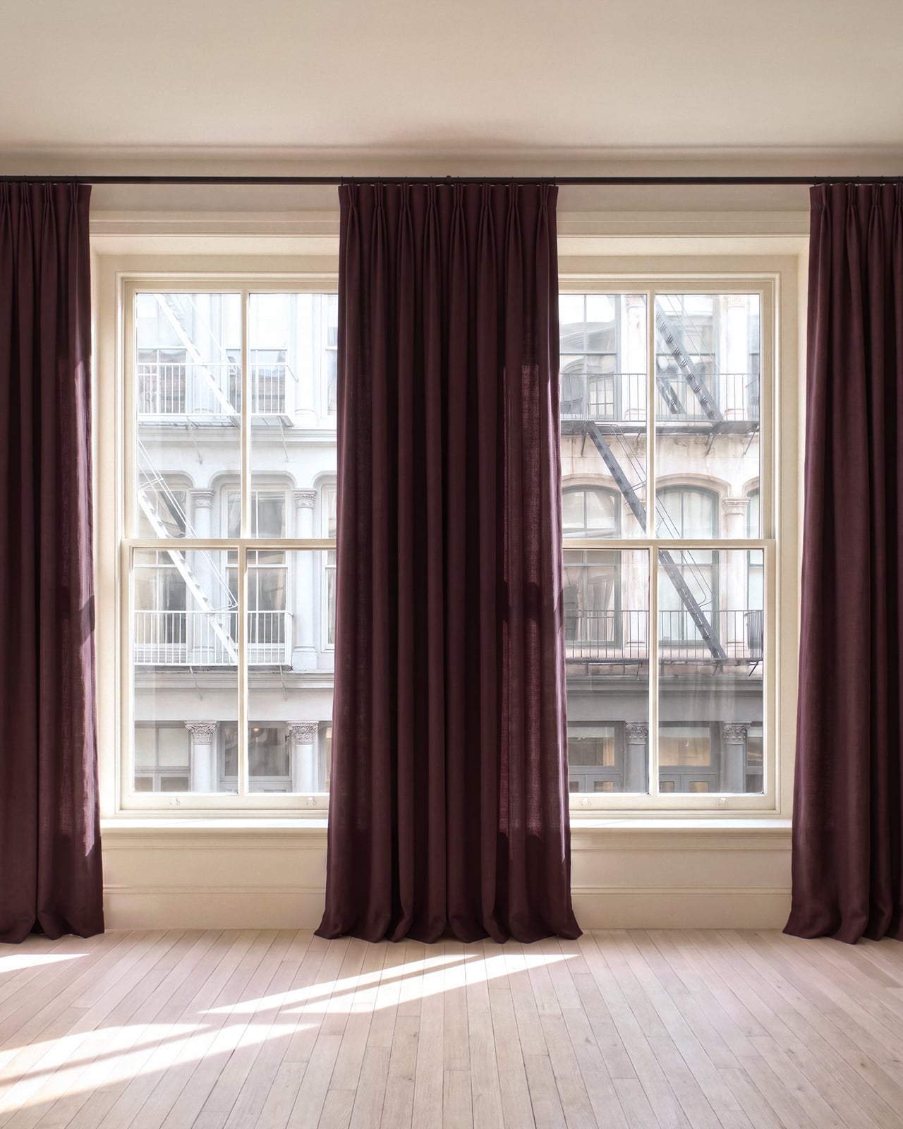 Nordic Knots, Linen Curtains, The Studio Linen – Deep Wine