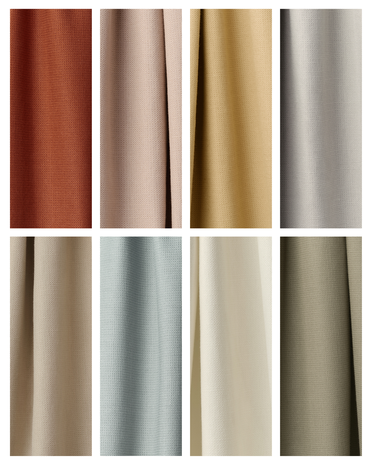 Nordic Knots, Baumwolle-Leinen Muster-Sets, The Shade Curtains – Sample Bundle (8 pcs)