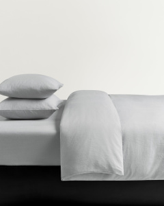 Linen Blend Duvet Cover Set (3 pcs) – Mist