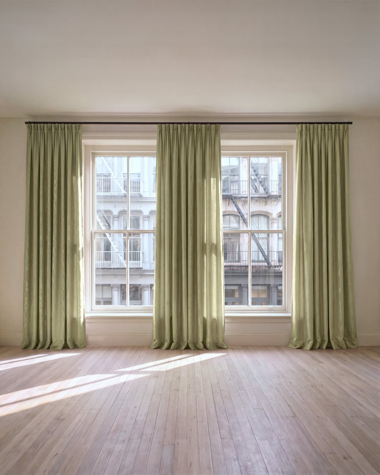Nordic Knots, Polyester Rideaux, The Moiré – Pistachio