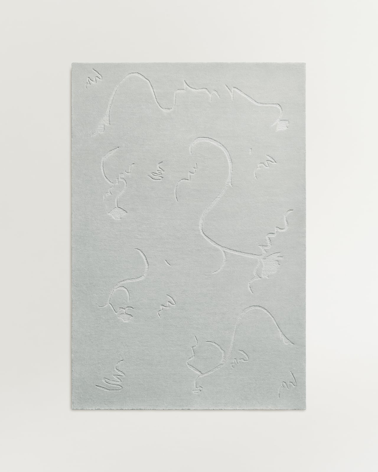 Nordic Knots, Wool Rugs, Dancing Flower – Dusty Blue