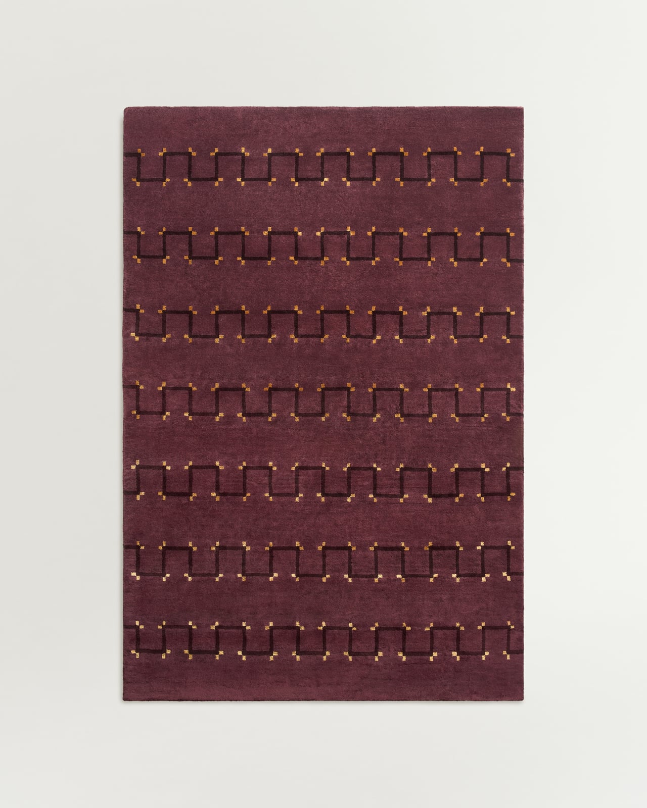 Nordic Knots, Silk,Wool Rugs, Matches – Plum