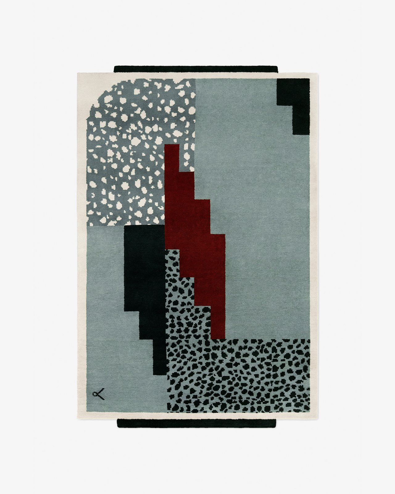 Nordic Knots, Wool Rugs, Art Deco 1 – Blue