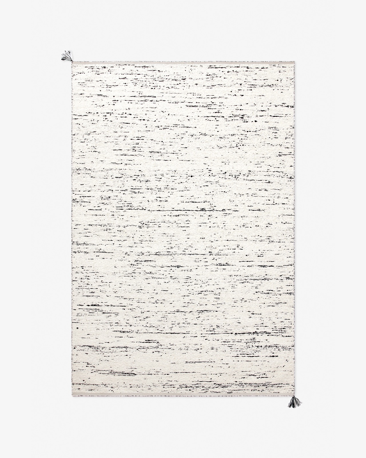 Nordic Knots, Ull Mattor, Bouclé – Black/White