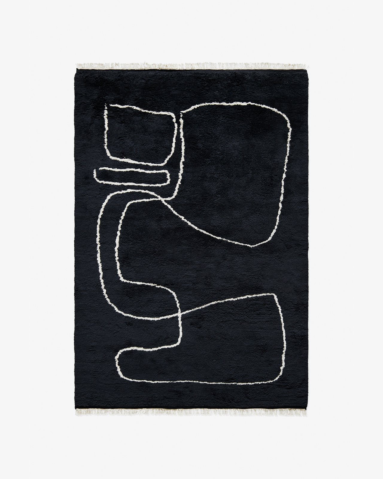 Nordic Knots, Wool Rugs, Connection – Black