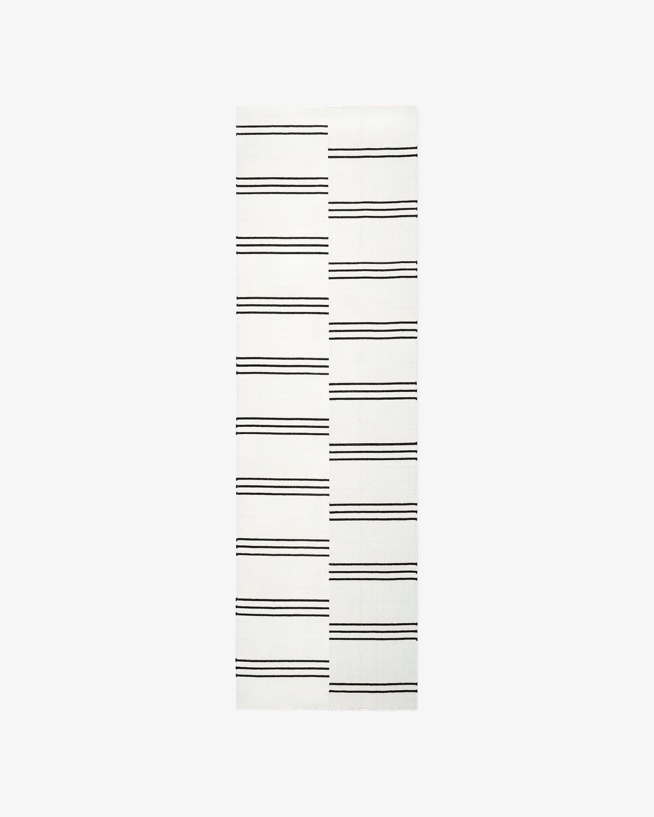 Nordic Knots, Wool Rugs, Stripes Runner – Cream/Black