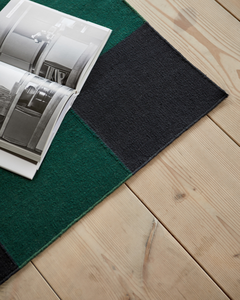 Green Pattern Rug Square Check Square – Green | Flatweave Checkered Rug | NORDIC KNOTS