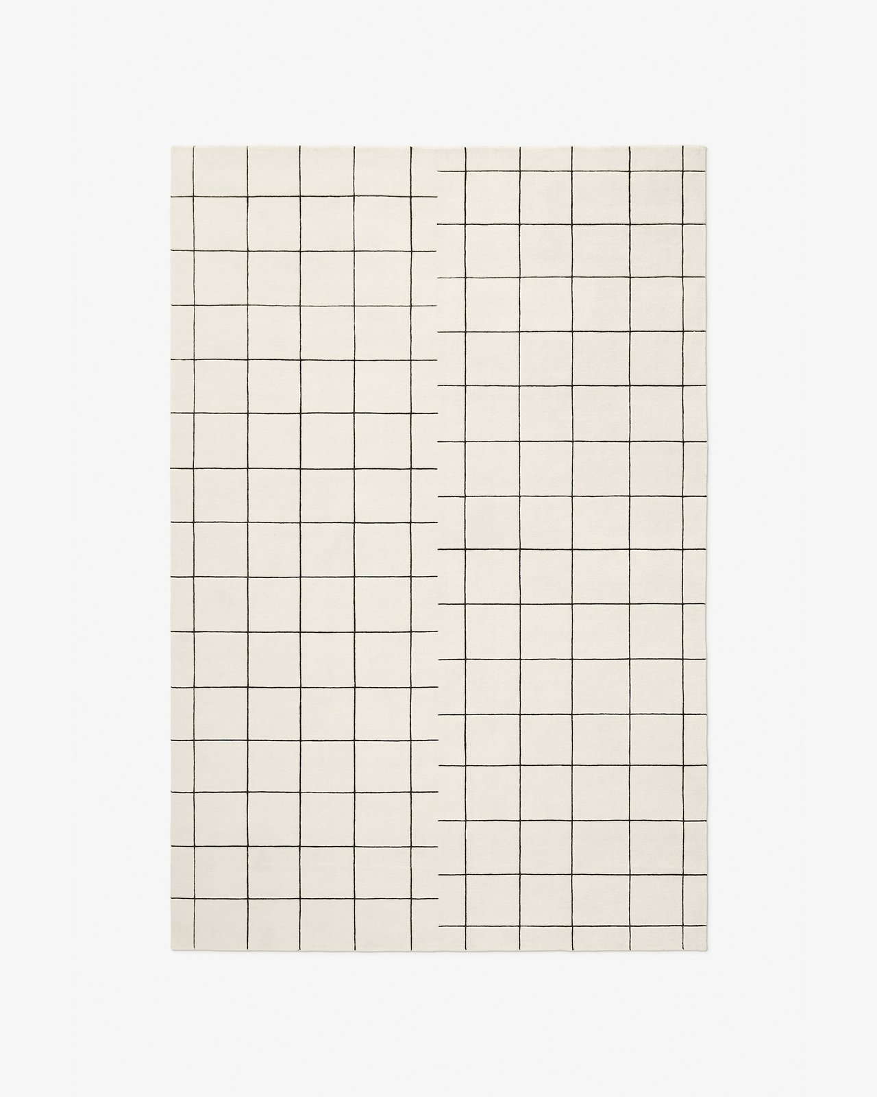 Nordic Knots, Ull Mattor, Grid – Dusty White/Black
