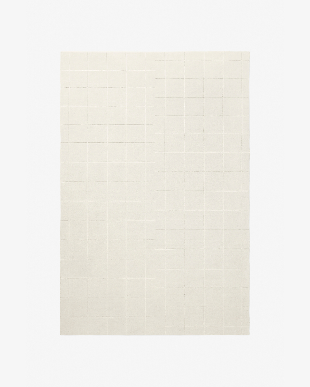Nordic Knots, Ull Mattor, Grid – Dusty White/Cream