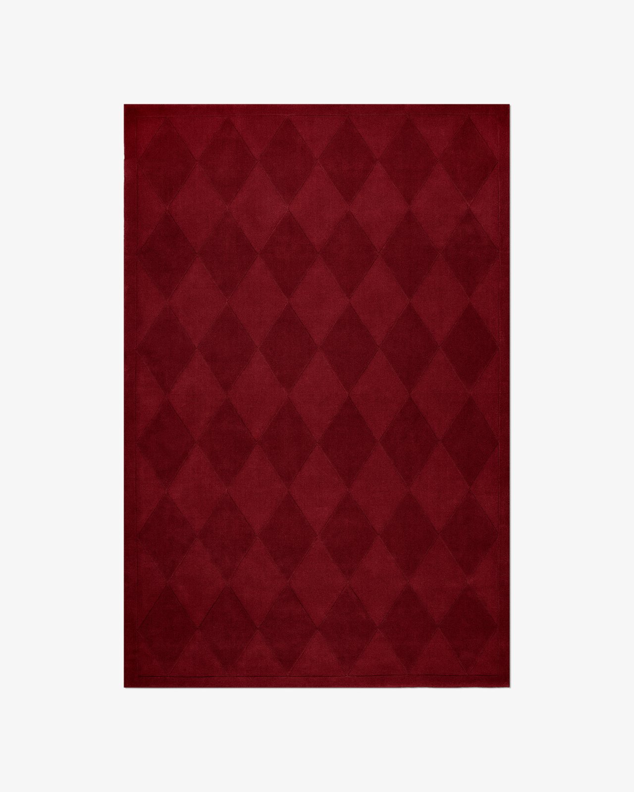 Nordic Knots, Wool Rugs, Diamond – Deep Red