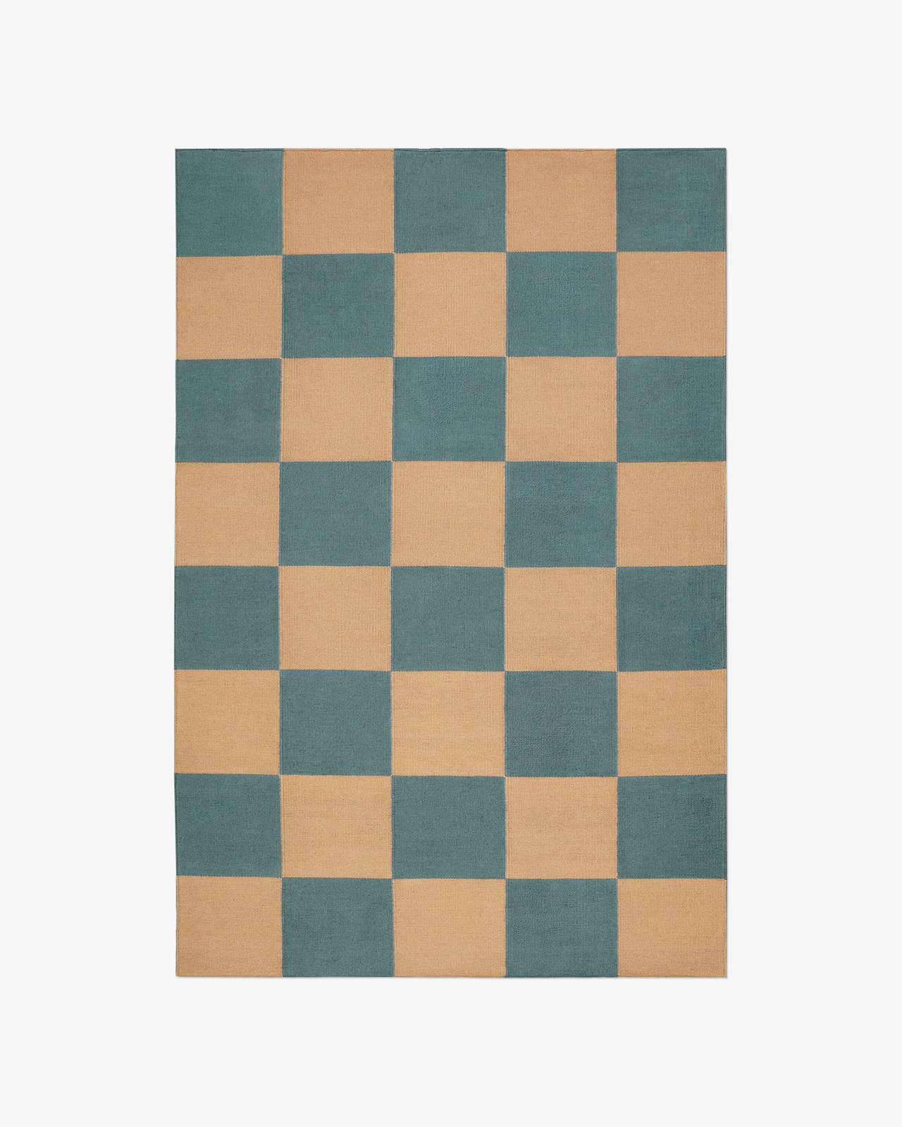 Nordic Knots, Wool Rugs, Square – Blue/Coral