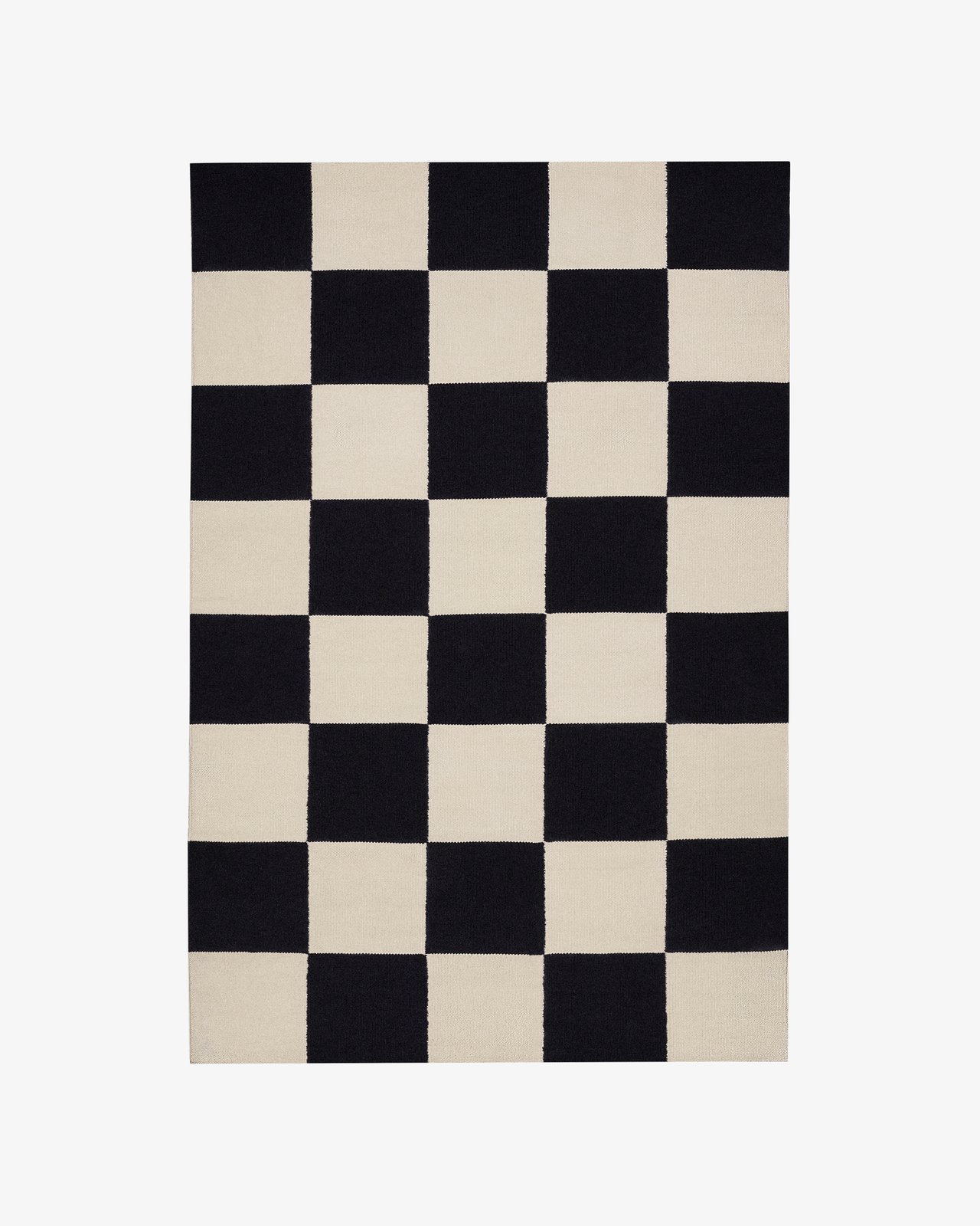Nordic Knots, Ull Mattor, Square – Black/Cream