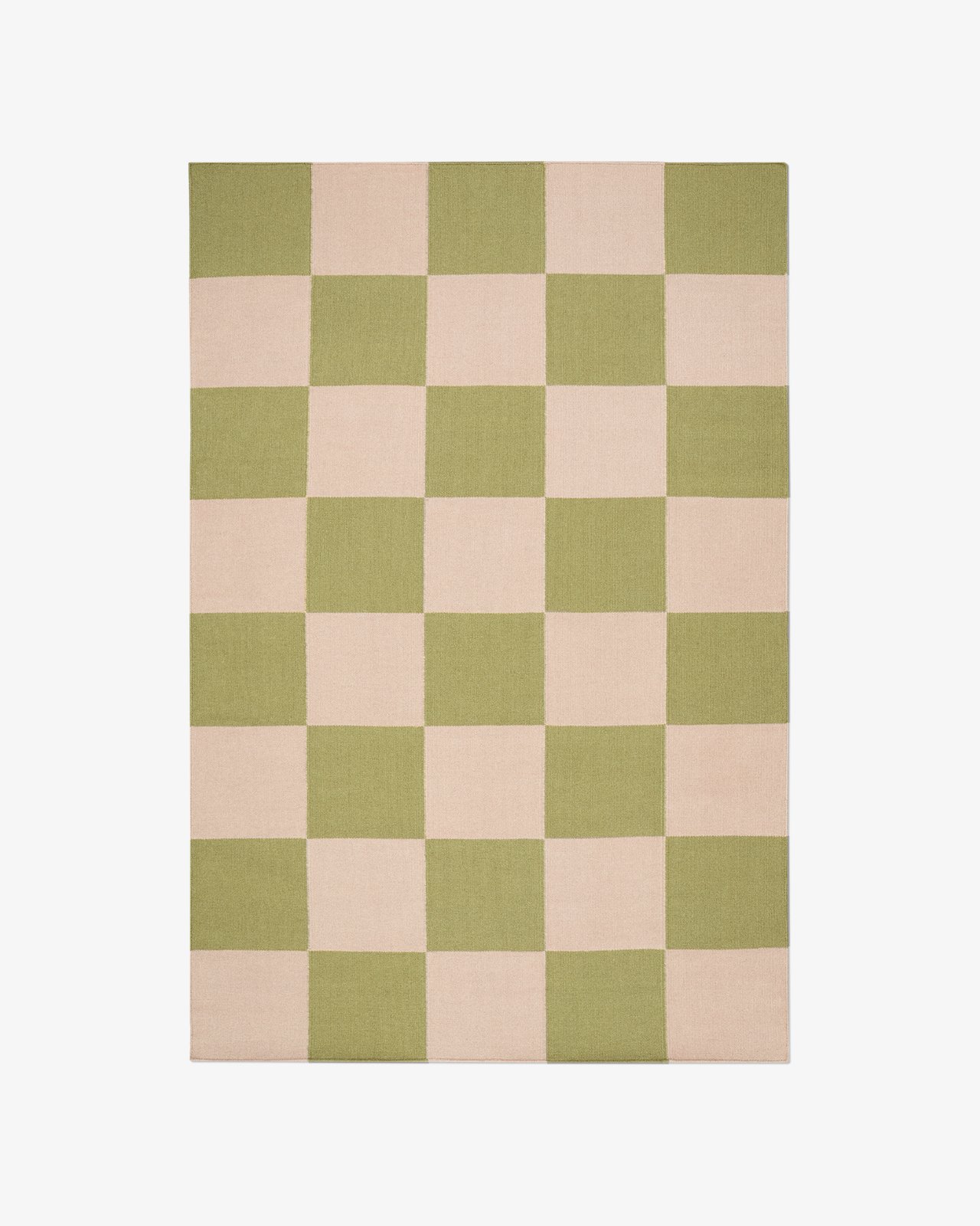 Nordic Knots, Wool Rugs, Square – Green/Pink