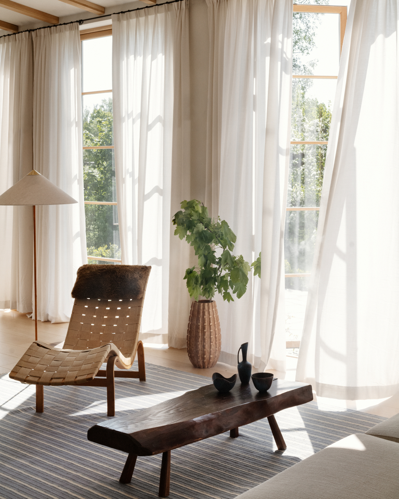 The Grand – Perfect White | Light-Filtering Luxurious Wool Curtain