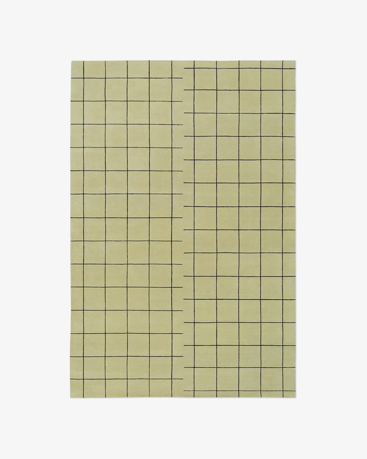 Nordic Knots, Wool Rugs, Grid – Pistachio/Black