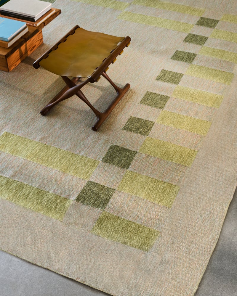 Tradition 02 – Green | Patterned Flatweave Rug | NORDIC KNOTS