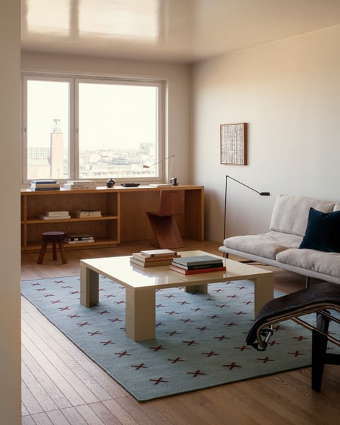 Cross – Blue/Burgundy | Patterned Flatweave Rug | NORDIC KNOTS