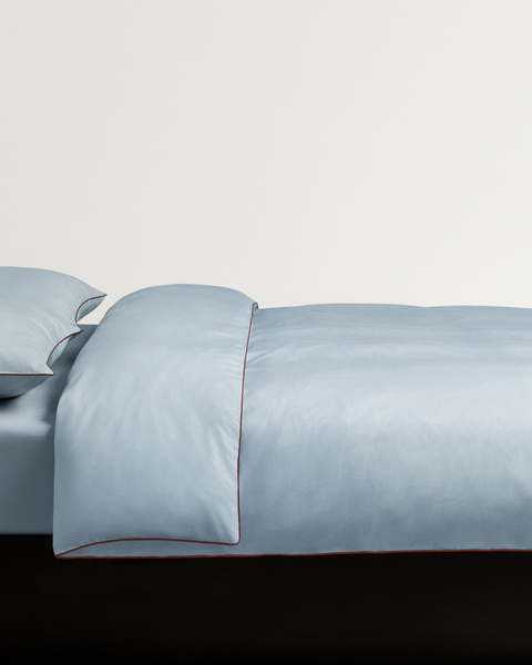 Nordic Knots Percale Duvet Cover – Shirt Blue/Red, King