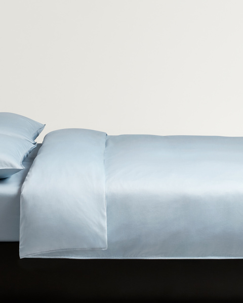 Sateen Duvet Cover – Shirt Blue