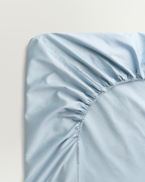 Sateen Fitted Sheet – Shirt Blue