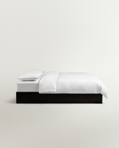 Percale Duvet Cover Set – Crisp White/Black