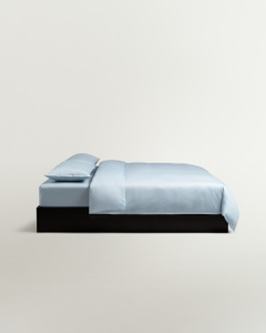 Sateen Duvet Cover Set – Shirt Blue